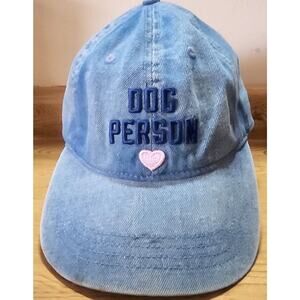 Dog Person Denim Baseball Cap Adjustable Light Blue Pink Heart Home Free Unisex